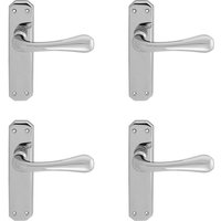 Loops 4x PAIR Heavy Duty Handle on Angular Latch Backplate 180 x 40mm Polished Chrome