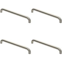 Loops 4x Round D Bar Pull Handle 480 x 30mm 450mm Fixing Centres Satin Steel in Metallics