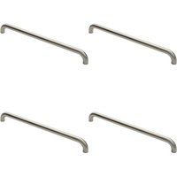 Loops 4x Round D Bar Pull Handle 630 x 30mm 600mm Fixing Centres Satin Steel in Metallics