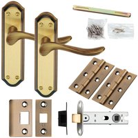 Loops Door Handle & Latch Pack Bronze Traditional Curved Lever Sculpted Backplate