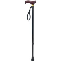Loops Extending Walking Stick with Ergonomic Wooden Handle - 10 Height Settings