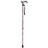 Loops Deluxe Ambidextrous Walking Cane - 10 Height Settings - Floral Pattern