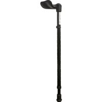 Loops Left Handed Ergonomic Handled Walking Stick - Telescopic Height - Gloss Black