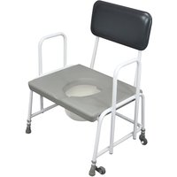 Loops Bariatric Commode Chair with Fixed Arms - 7.5 Litre Pail - 254kg Weight Limit