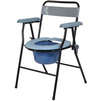 Loops Lightweight Folding Commode Chair - 7 Litre Pail with Lid - 130kg Weight Limit