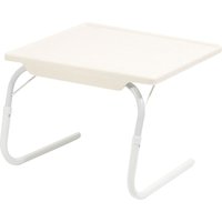 Loops Portable White Bed Table for Reading Writing - Adjustable Laptop Bed Tray