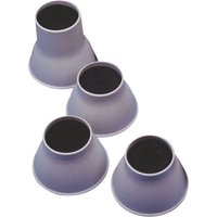 Loops 4 Pack Grey Plastic Bed Raisers - Supports Most Furniture - 90mm Height Increase