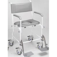 Loops Attendance Propelled Shower Commode Chair - 19 Inch Seat Width 4 Braked Castors
