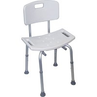 Loops Shower Stool with Integrated Handles & Back - Aluminium Frame - Anti Slip Feet