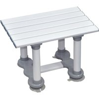 Loops Reinforced Slatted Plastic Bath Seat with Suction Cups - 306mm Height - Grey