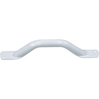 Loops White Steel Pipe Grab Bar - 300mm Length - Rounded Safety Ends - Epoxy Coating