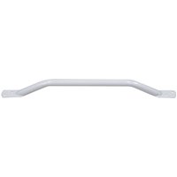 Loops White Steel Pipe Grab Bar - 600mm Length - Rounded Safety Ends - Epoxy Coating