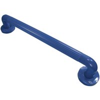 Loops Blue Ribbed UPVC Plastic Grab Bar - 450mm Length - 32mm Tube Reinforced Fixings