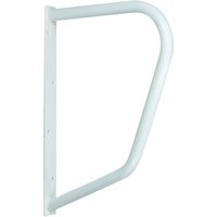 Loops White D Shape Metal Handrail - Tubular Steel Frame - 510mm Depth - Wall Mounted