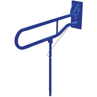 Loops Blue Hinged Support Arm - Backplate & Leg - 775mm Length Wall Mounted Grab Bar