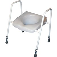 Loops Free Standing Toilet Seat & Frame - Easy Clean Clip on Seat Adjustable Height