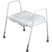 Loops Bariatric Toilet Seat & Frame - Height Adjustable - Tubular Steel Frame in Metallics