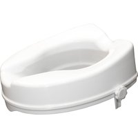 Loops Ergonomic Raised White Plastic Toilet Seat - 4 Inch Height - Easy Install