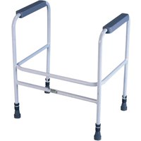 Loops Height Adjustable Free Standing Toilet Frame - 190kg Weight Limit White & Grey