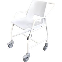 Loops Mobile Shower Chair with Castors - 2 Brake Design - Fixed Height - Easy to Clean