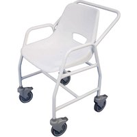 Loops Mobile Shower Chair with Castors - 4 Brake Design - Fixed Height - Easy to Clean