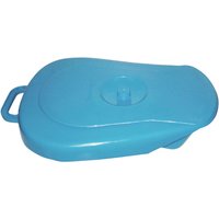 Loops Blue Plastic Universal Bed Pan with Lid - Integrated Handle - 2.5 Litre Capacity