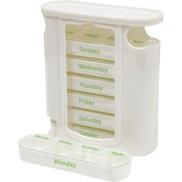 Loops Weekday Pill Dispenser - 7 x 4 Compartment Tablet Dispenser - Slide Open Lids