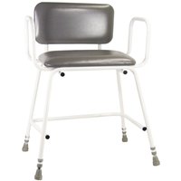 Loops Bariatric Perching Stool - Arms & Padded Backrest - Adjustable Height