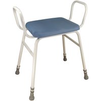 Loops Perching Stool with Arms - 500 650mm Adjustable Height - Padded Wipe Clean Seat