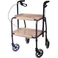 Loops Height Adjustable Kitchen Trolley with Brakes - Clip on Trays - 840 1020mm