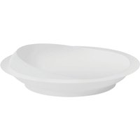Loops White Plastic Scoop Plate - Removable Suction Cup Base - Independent Dining Aid
