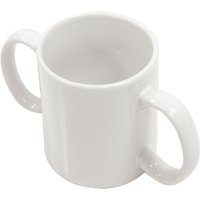 Loops Dual Handled Ceramic Mug - Dishwasher & Microwave Safe - Drinking Aid
