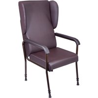 Loops Height Adjustable High Backed Lounge Chair - Brown Upholstery - 450 570mm Height