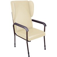 Loops Height Adjustable High Backed Lounge Chair - Cream Upholstery - 450 570mm Height