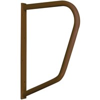 Loops Brown D Shape Metal Handrail - Tubular Steel Frame - 510mm Depth - Wall Mounted in Metallics