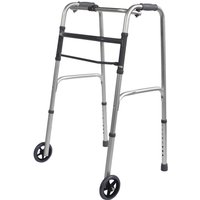Loops Folding Walking Frame with Wheels - Lightweight Aluminium - Adjustable Height