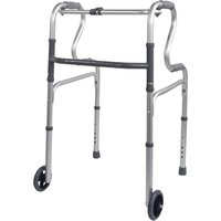 Loops Dual Rise Lightweight Aluminium Folding Walking Frame Wheeled for Easy Transport
