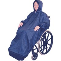 Loops Blue Polyester Wheelchair Mac with Sleeves - Waterproof Fabric Machine Washable