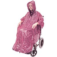 Loops Pink Polka Dot Polyester Wheelchair Poncho - Waterproof Fabric Machine Washable