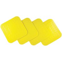 Loops 4 Pack Yellow Silicone Rubber Anti Slip Table Coasters - 90 x 90mm Dishwasher Safe