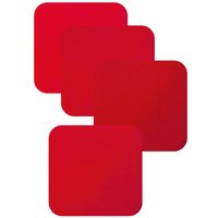 Loops 4 Pack Red Anti Slip Silicone Table Coasters - 140 x 140mm - Dishwasher Safe