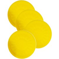 Loops 4 Pack Yellow Anti Slip Silicone Table Coasters - 90 x 90mm - Easy to Clean