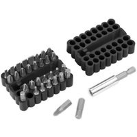 Loops 33 Piece Bit & Magnetic Adaptor Set - Chrome Vanadium Steel Bits - Rubber Case in Metallics