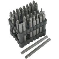 Loops 32 Piece Power Tool Bit Set - 75mm Extra-Long Bits - Chrome Vanadium Steel in Metallics