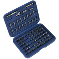 Loops 100 Piece Power Tool Security Bit Set - Chrome Vanadium Steel Bits - Case in Metallics