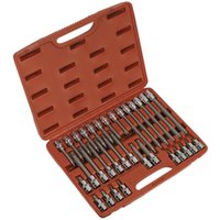 Loops 32pc TRX Star Short & Long Socket Bit Set - 1/2" Square Drive Mechanic Vehicle