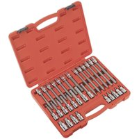 Loops 30pc Short & Long Hex Allen Socket Bit Set & Case - 1/2" Square Drive Mechanics