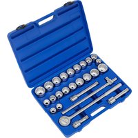 Loops 26 PACK Socket Set - 3/4" Square Drive - 12 Point Socket Kit - Chrome Vanadium