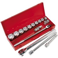 Loops 17 PACK Socket Set - 3/4" Square Drive - 6 Point Socket Kit - Chrome Vanadium
