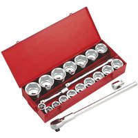 Loops 22 PACK Socket Set - 1" Metric Square Drive - 6 Point Socket & Ratchet Handle